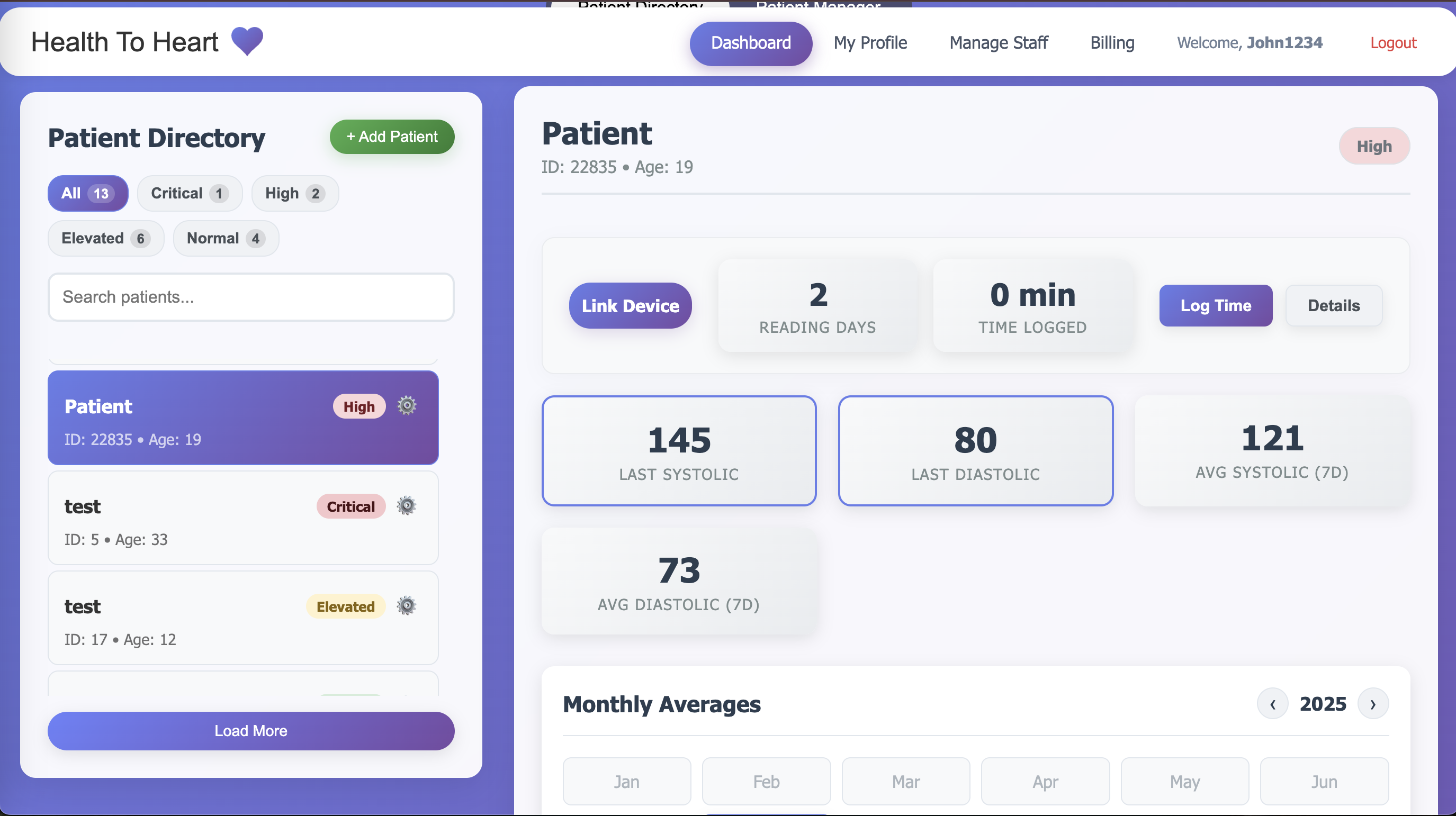 Central Dashboard